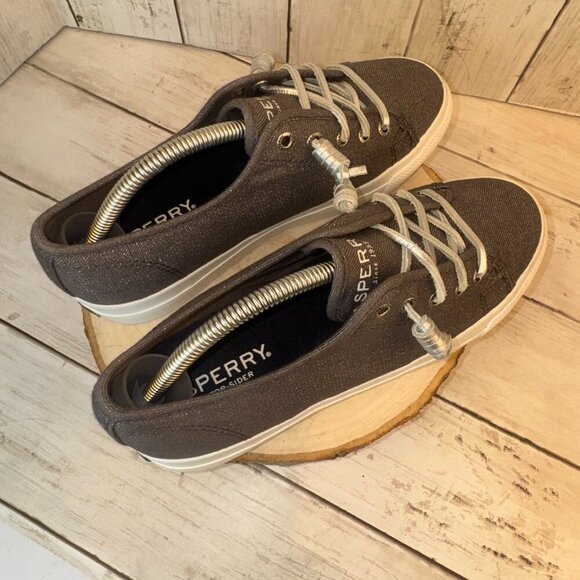 Sperry Top-Sider Seacoast Canvas Sneakers Metallic Platinum Women’s Size 6.5 - Picture 7 of 9
